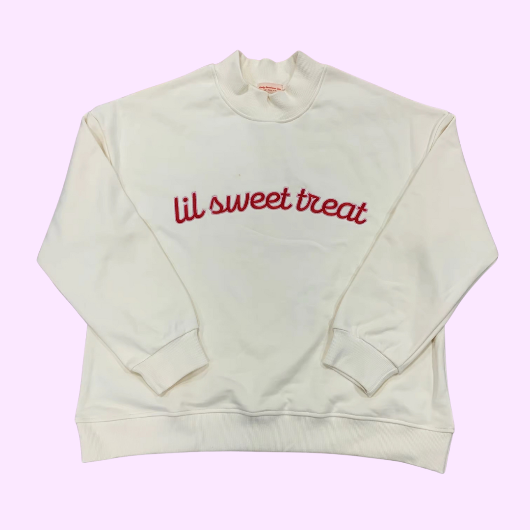 lil sweet treat mockneck sweatshirt in yellow